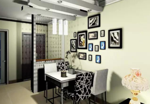 餐厅照片墙装修效果图，照片墙也能用来装饰客厅?
