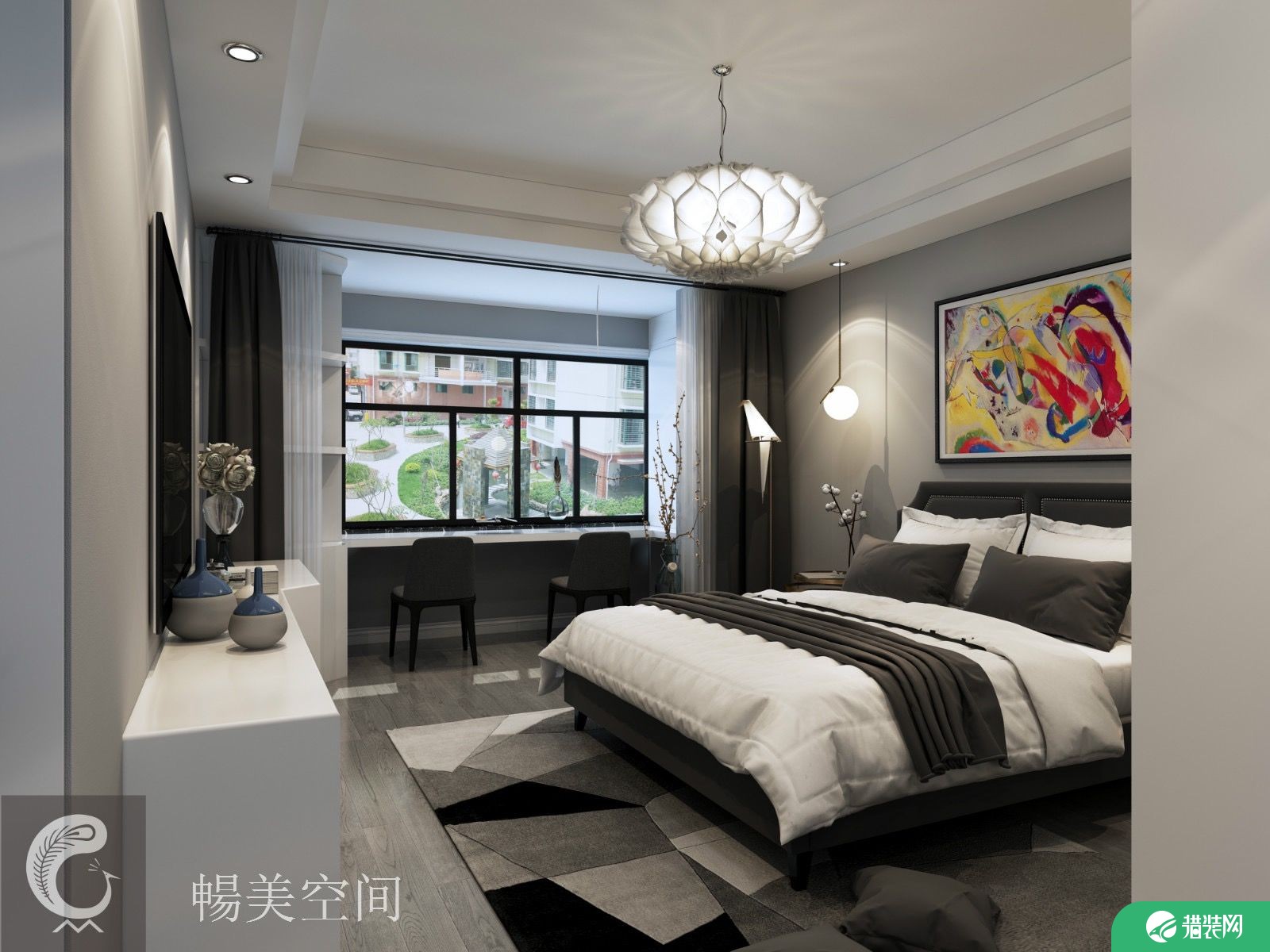杭州四居室现代风格装修  现代风格家庭装修效果图