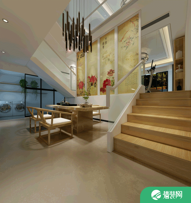 广州新中式复式装修，舒适稳重，悠闲之家