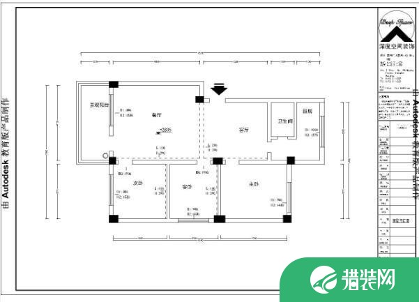 【深度空间】惠州第三人民医院宿舍楼 90.6㎡现代风格三室装修案例
