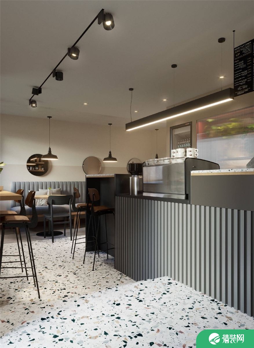 34平米小型咖啡店现代风格装修效果图