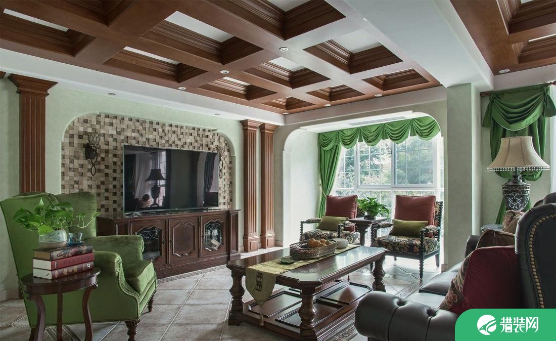 美式风格三居室装修，端庄典雅的高品质生活！
