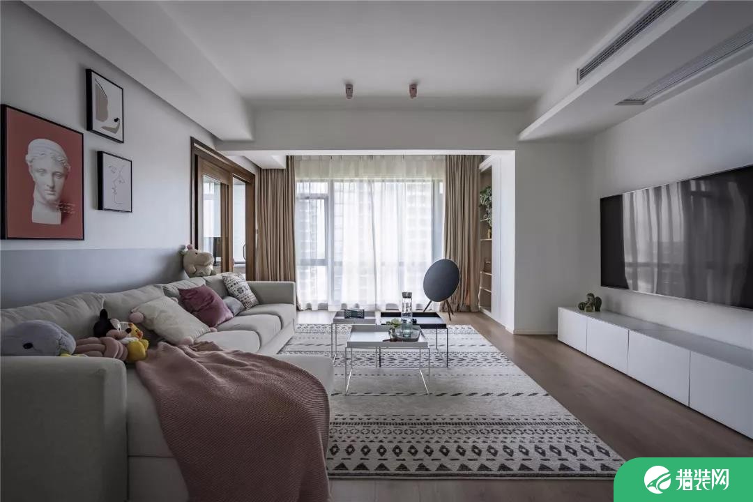 苏州香溢花园105㎡现代简约三居室装修，低饱和度的色调，淡雅舒适的家
