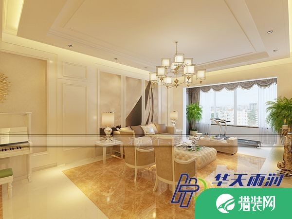 观江国际白色欧式128㎡四居室装修效果图