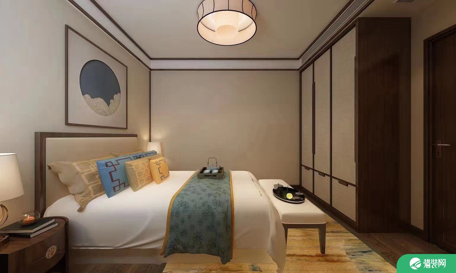 济南中式风格四居室装修效果图
