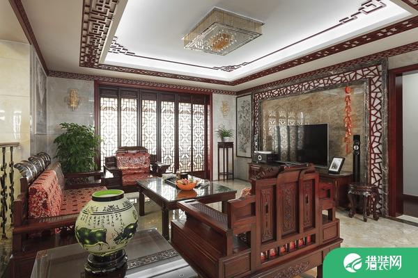 常熟中式风格家庭装修效果图欣赏  世茂五期