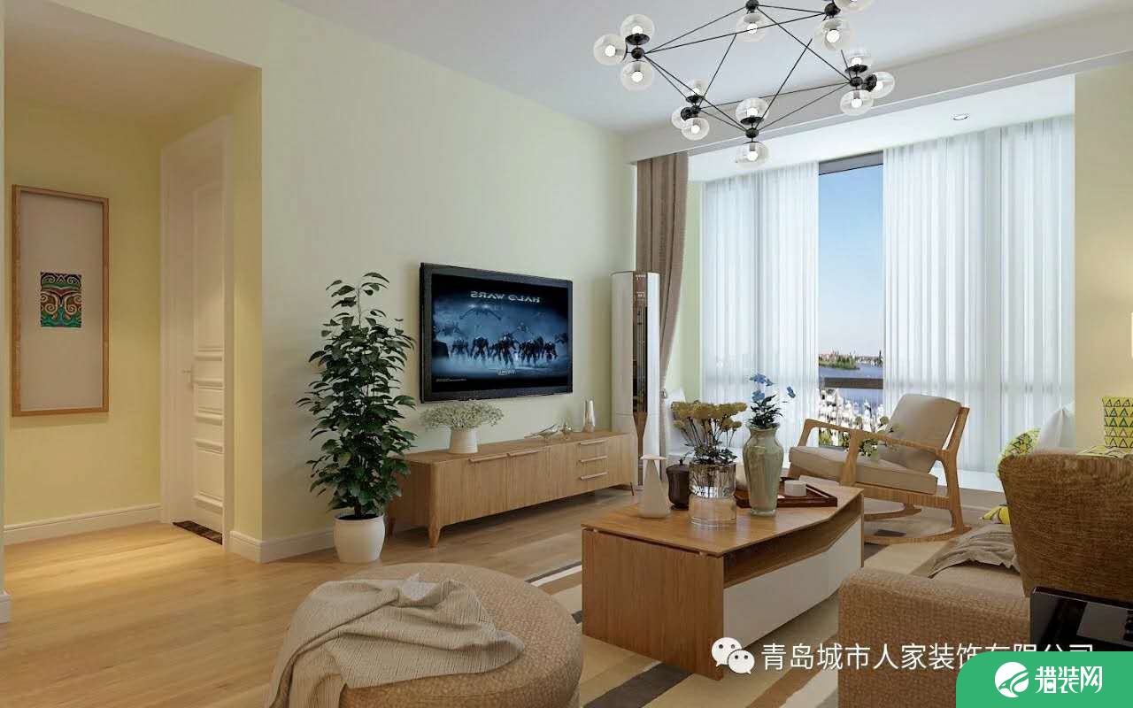 青岛中城嘉汇欧式风格两居室装修案例