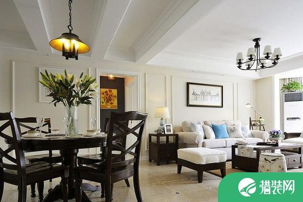 两室简美式风格装修效果图 美式风格家庭装修设计