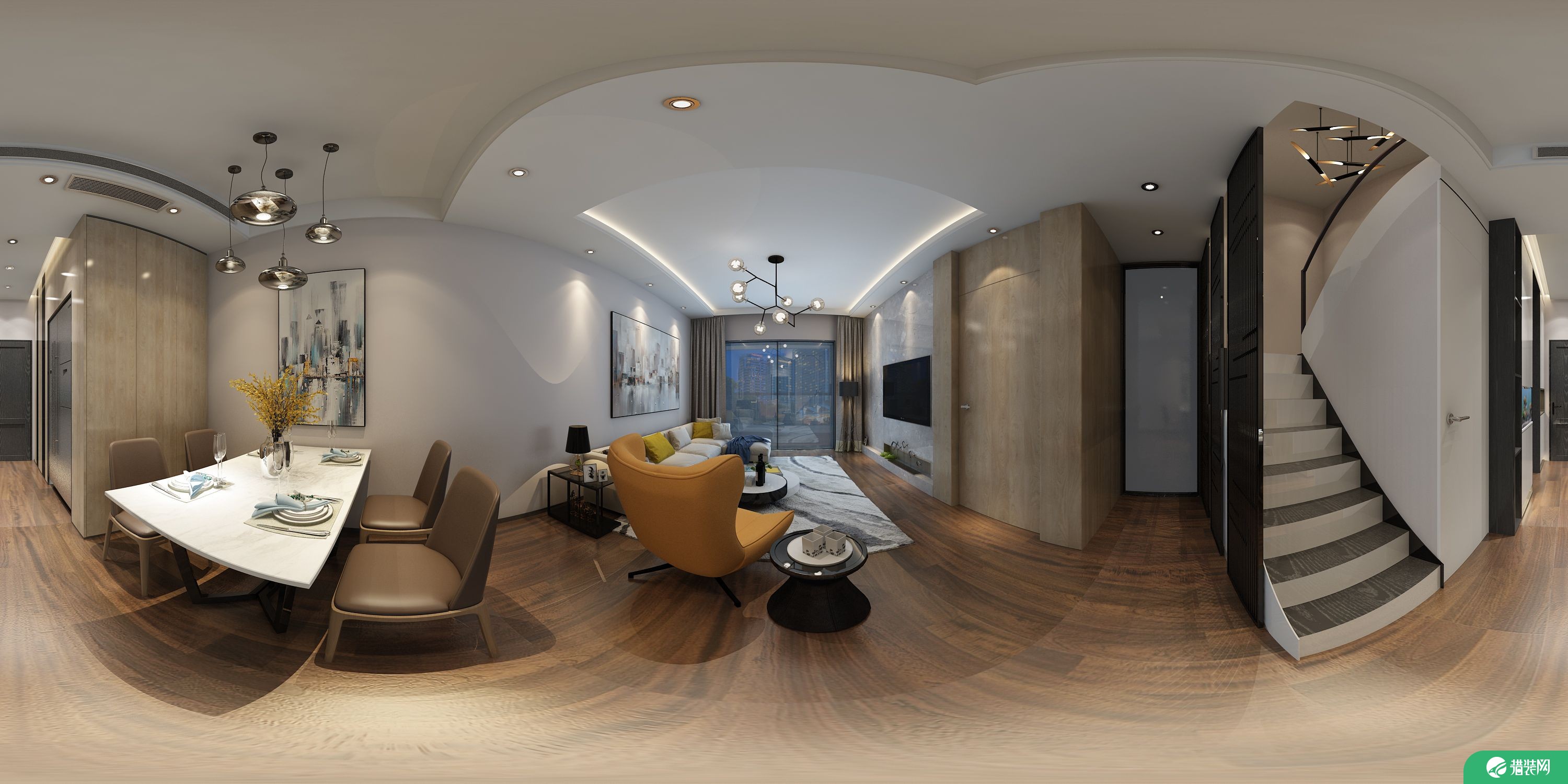 金都海尚国际现代设计 现代风格四房装修效果图
