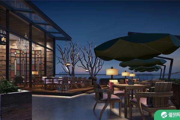 广州蓝雀咖啡厅1600平装修设计效果图