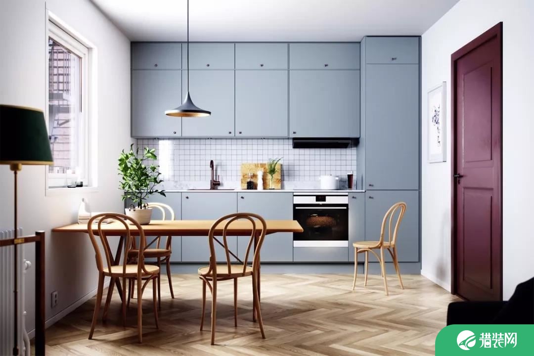蓝色系厨房设计效果图