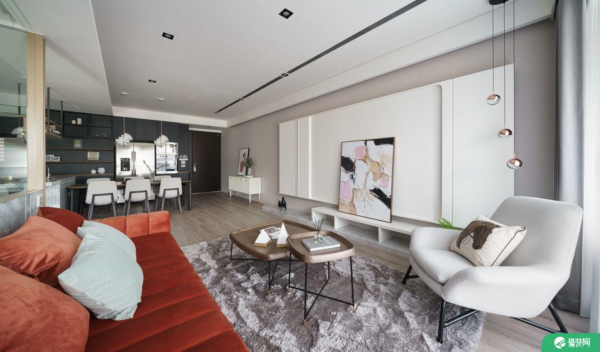 重庆维享家装饰111平三居室现代轻奢风格装修效果图
