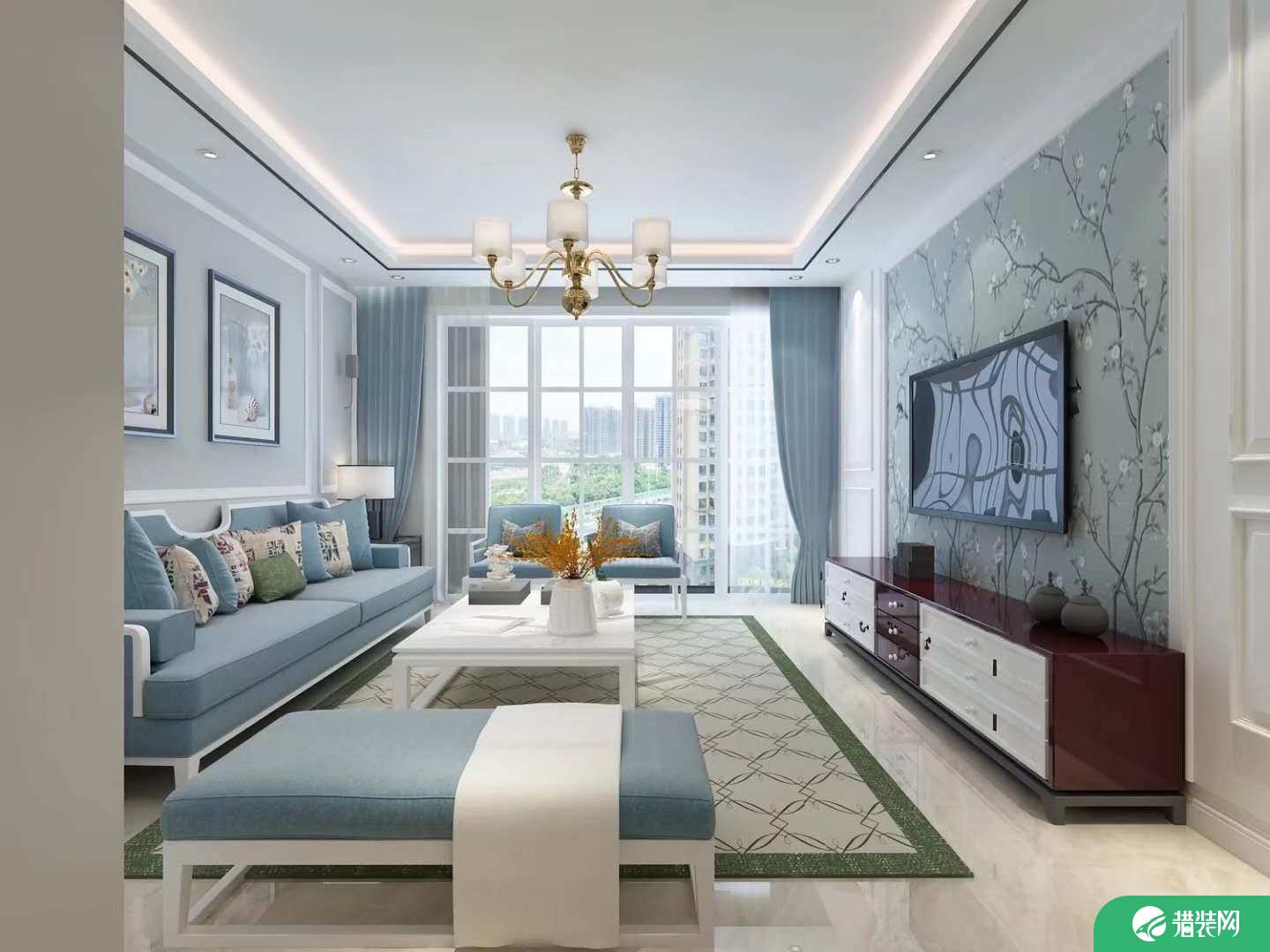 郑州欧式风格三房装修设计 简欧系列家庭装修效果图