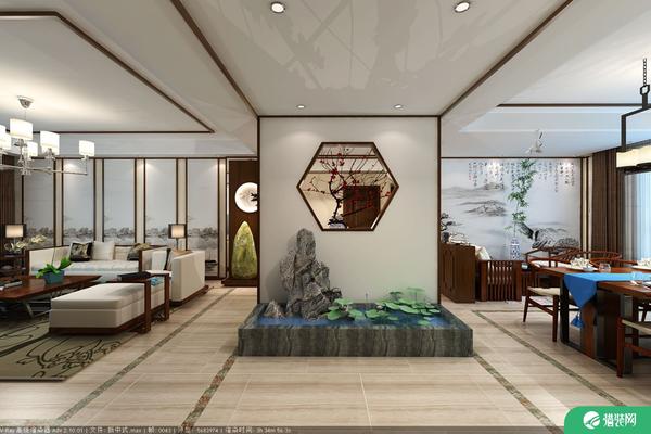 青岛天意华苑中式四居室装修案例 带有人情味的中国风设计