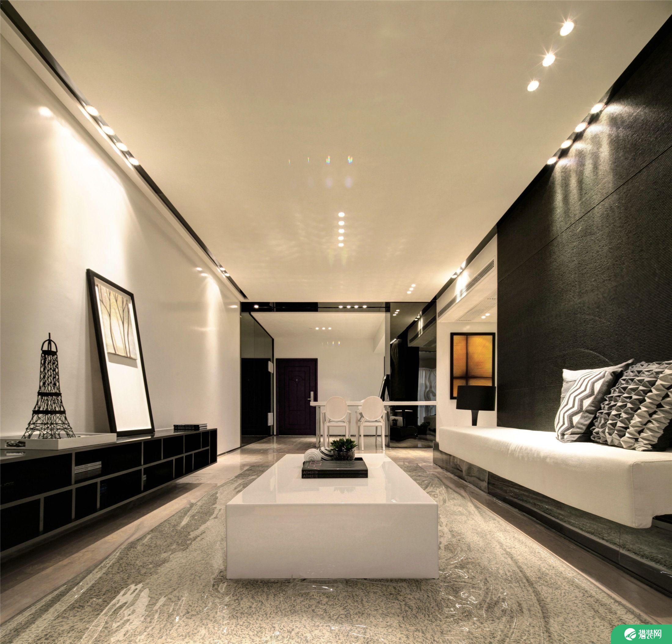 杭州创一居城南家园黑白现代风格装修效果图