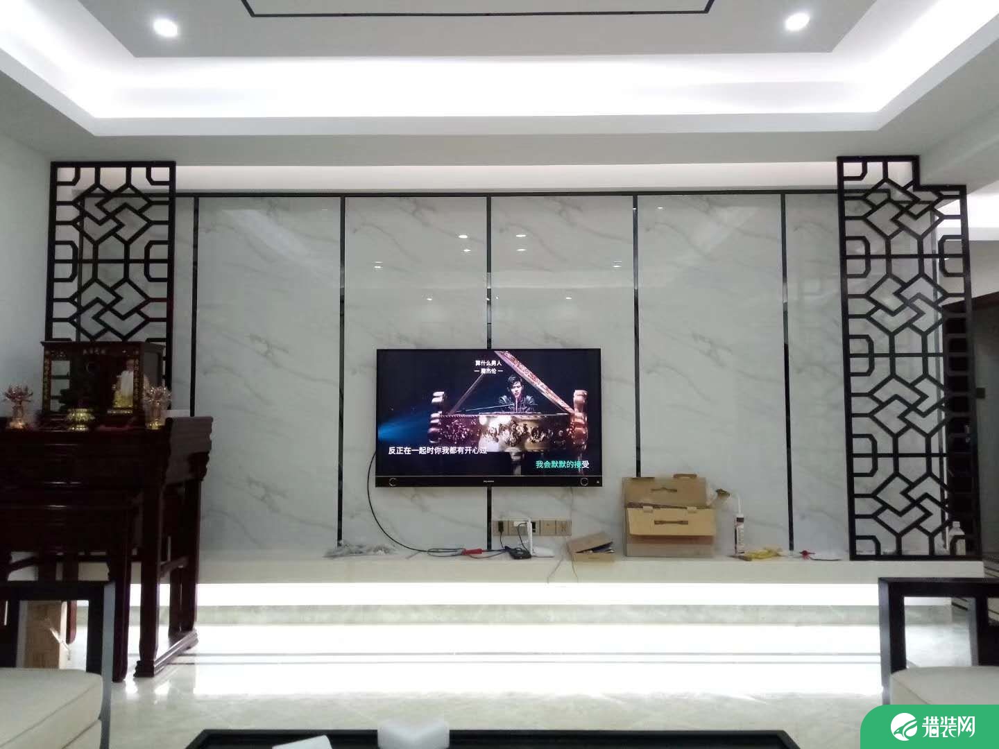 泉州晋江市锦堂雅苑新中式三居室装修效果图
