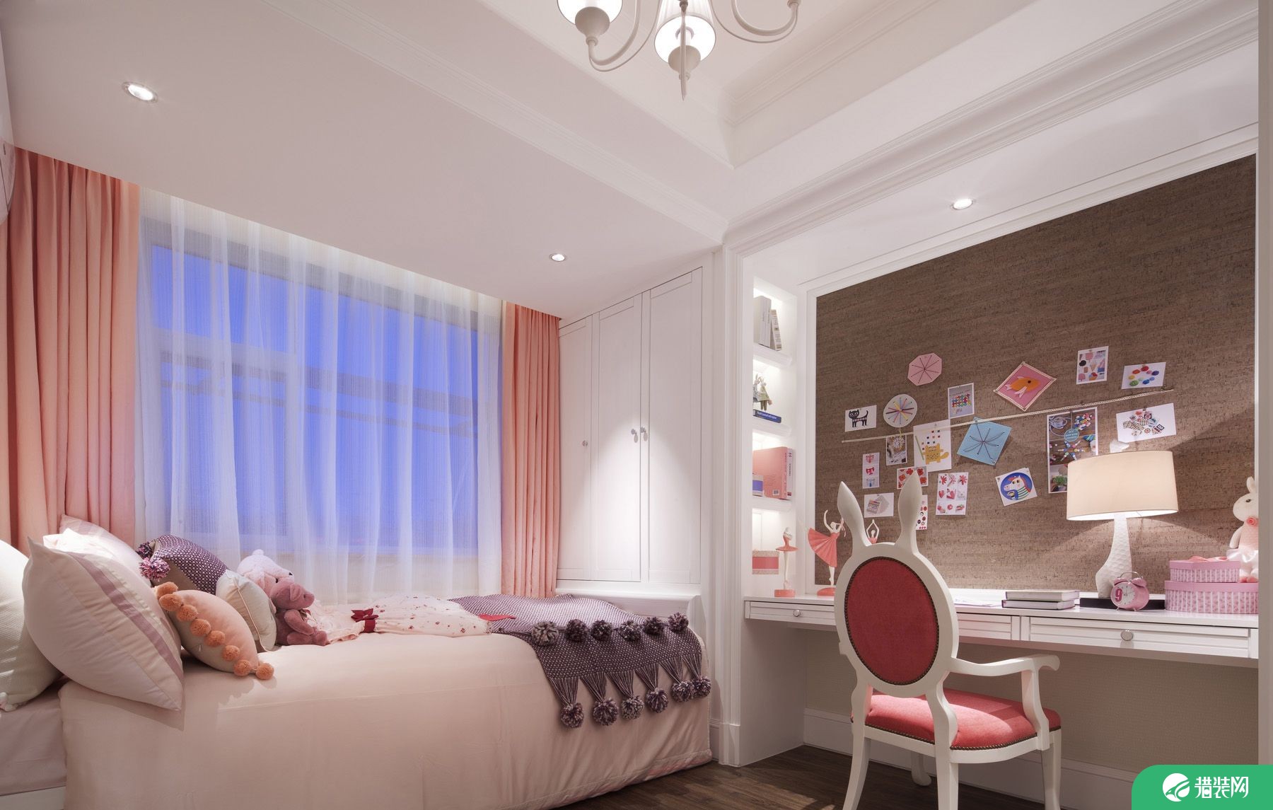 天津大成国际美式风格三居室装修效果图