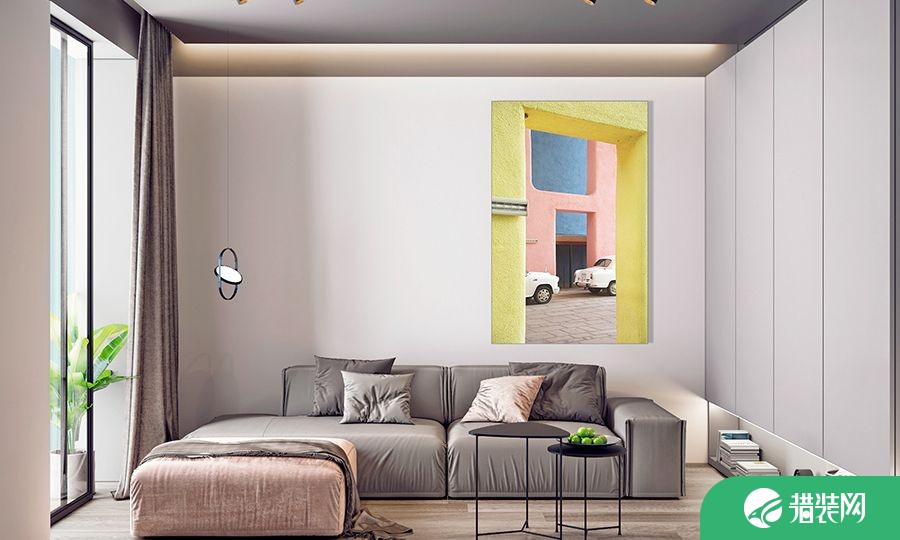淮安欧式风格110平米三居室客厅吊顶装修效果图