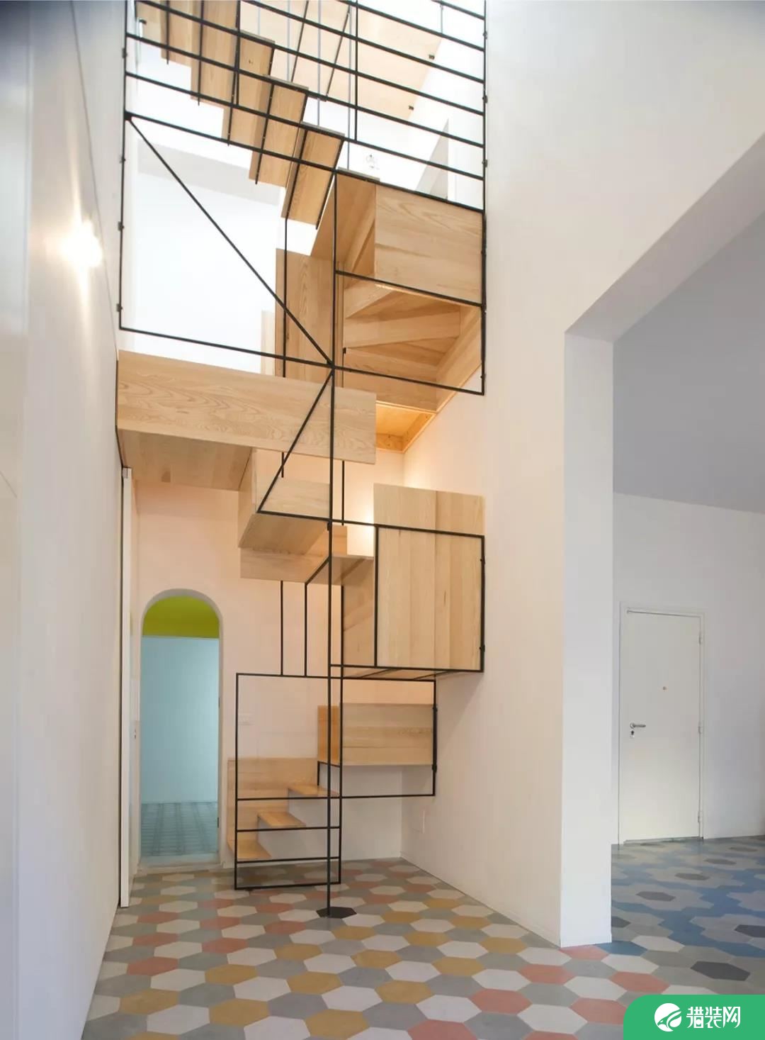 极简线条楼梯设计效果图