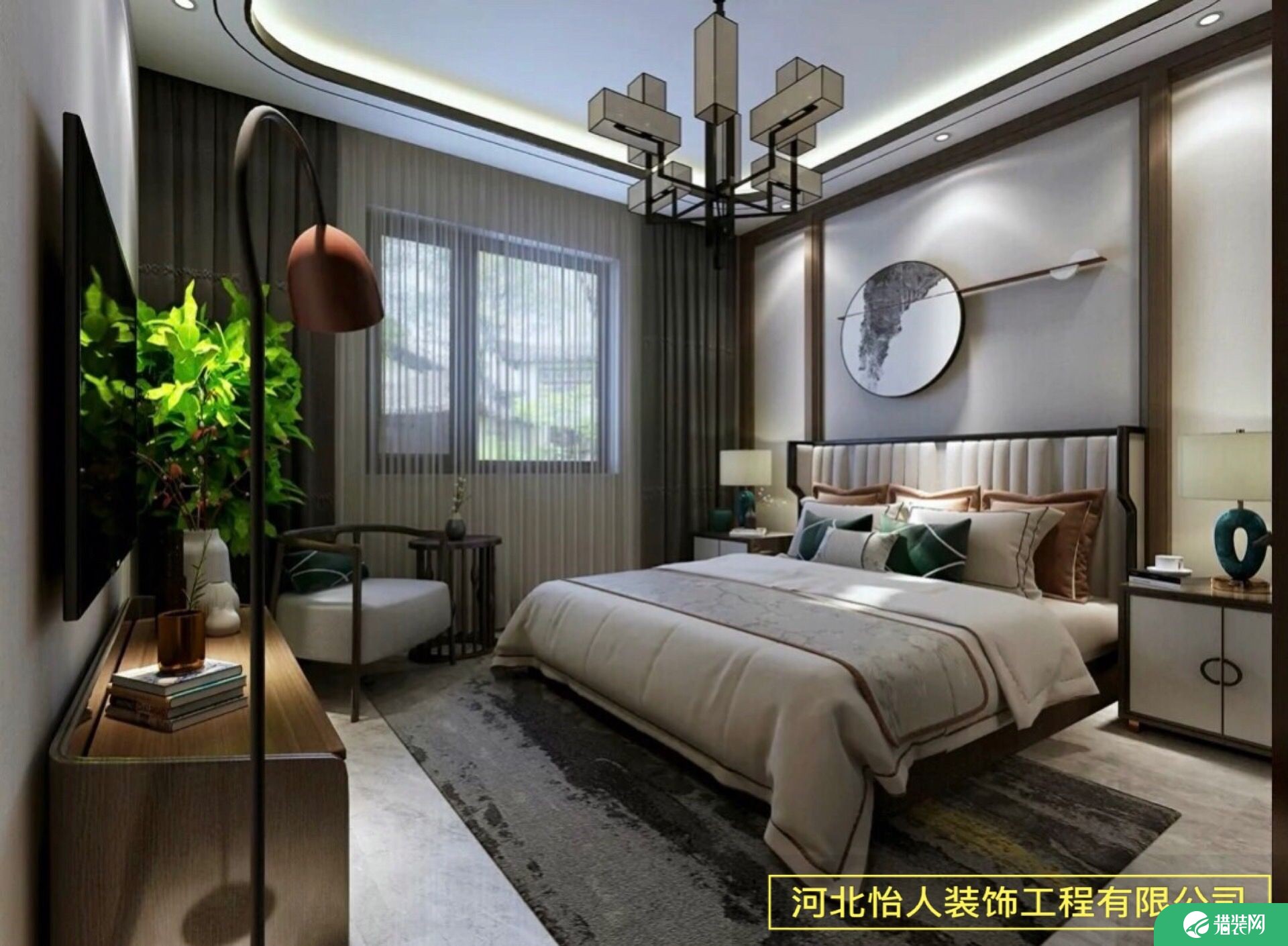 中式风格三居室装修效果图