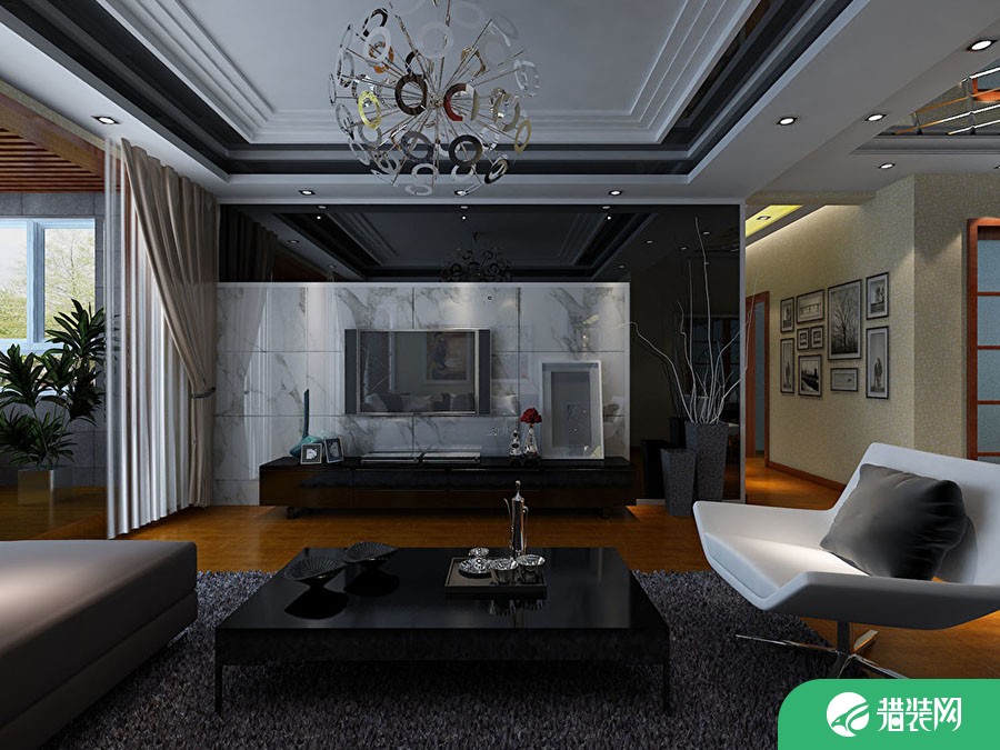 西安宏信国际 四居室中式风格装修设计