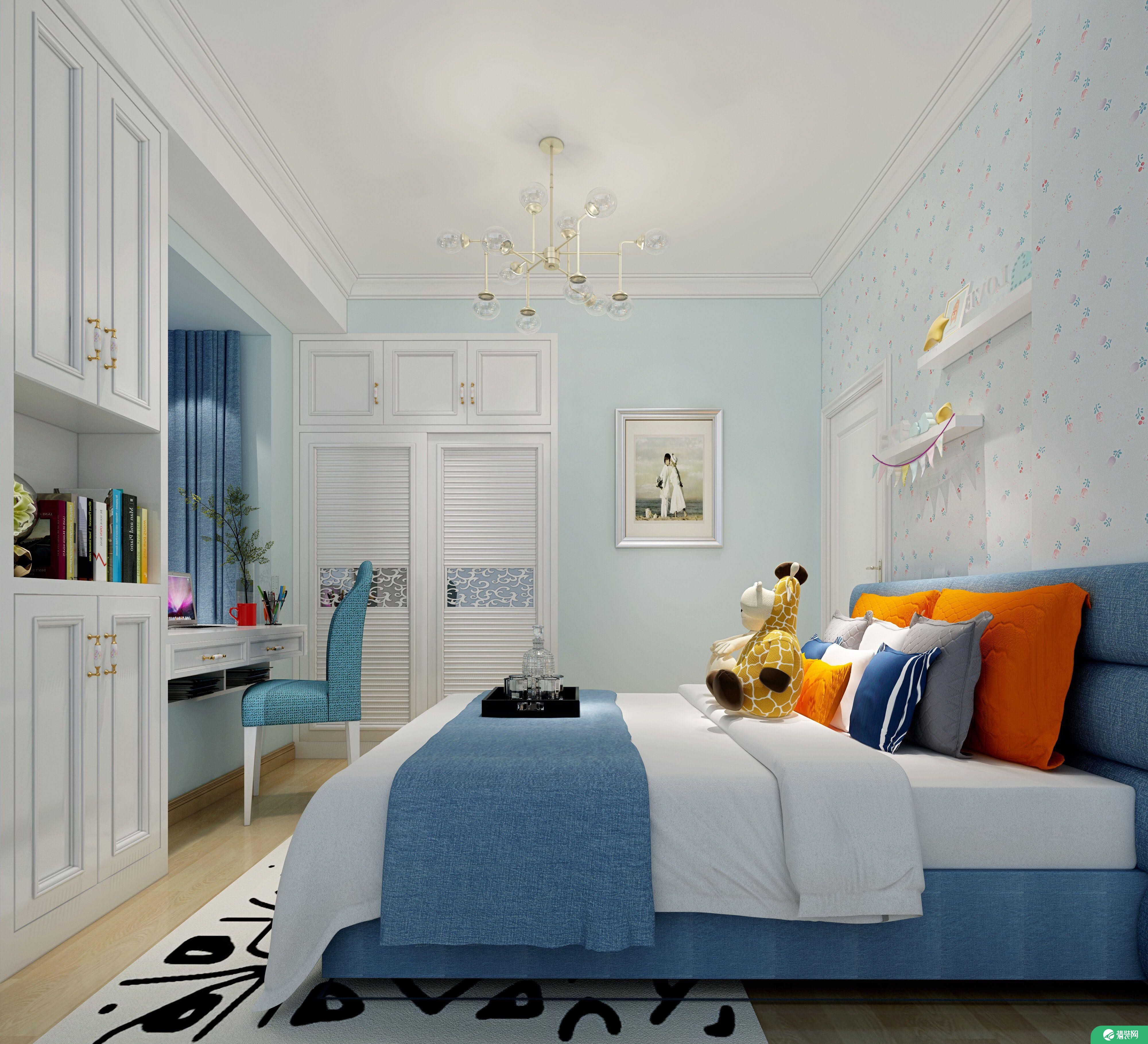 东莞欧式风格四居室装修，暖色调点缀空间，让空间更温馨舒适！