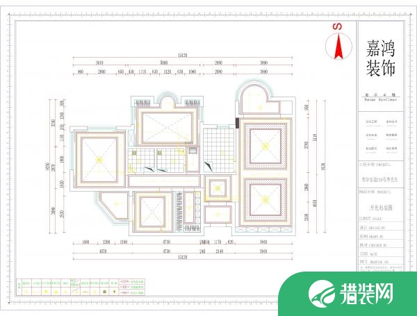 温州古北长宁区荣华东道三居室欧式装修设计效果图