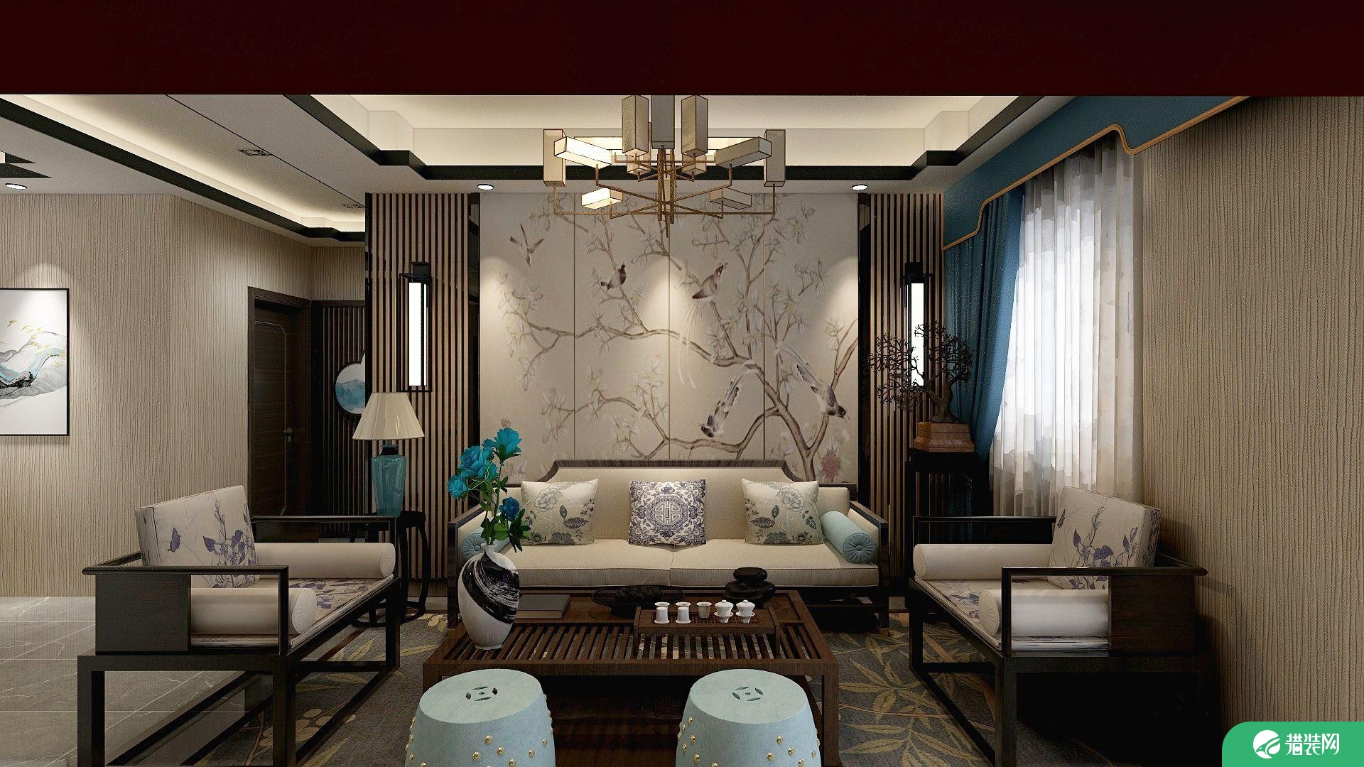 南京红姆装饰250平古典新中式风格四居室装修案例