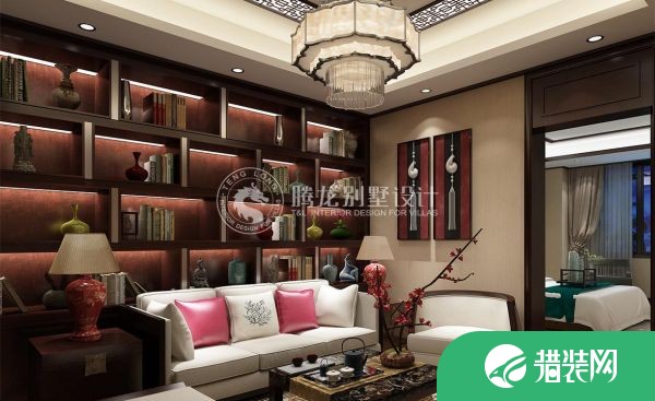 上海丝庐雅苑 250平别墅装修中式设计效果图