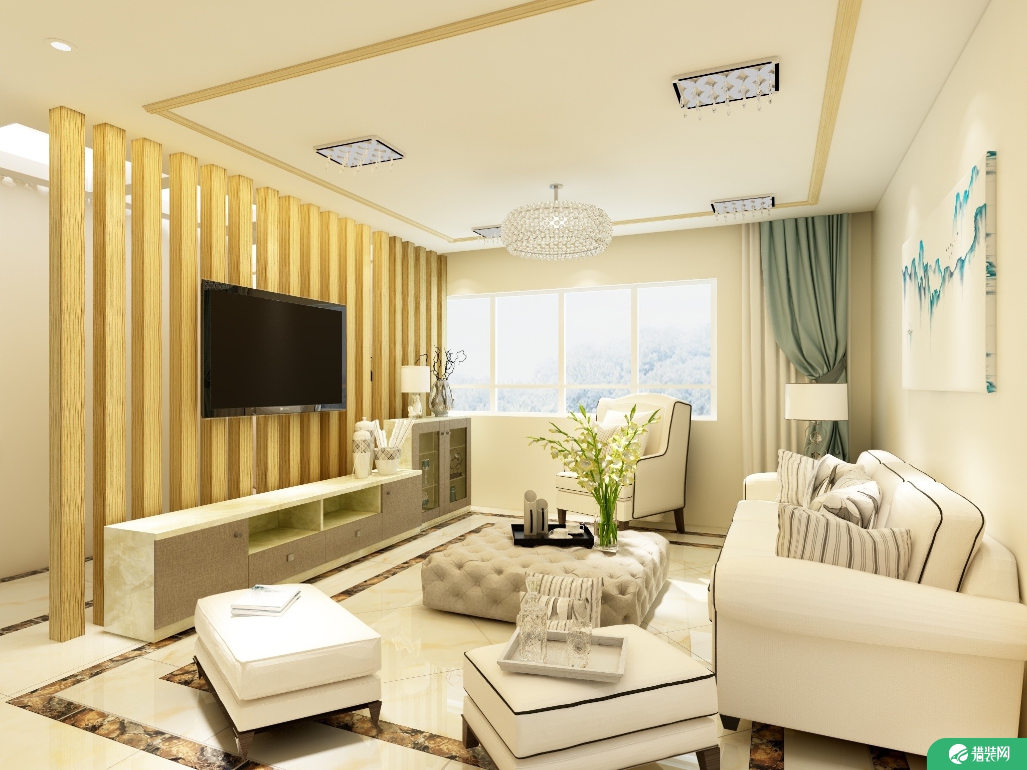 中山御景豪庭502户型 二居室现代风格装修设计效果图