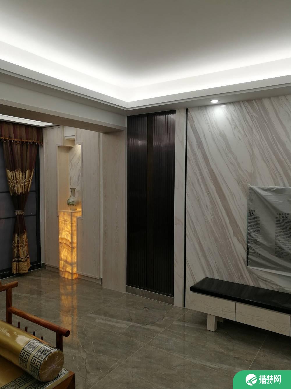 汕头新中式三居室装修效果图，黑白灰意境，超有品质感！