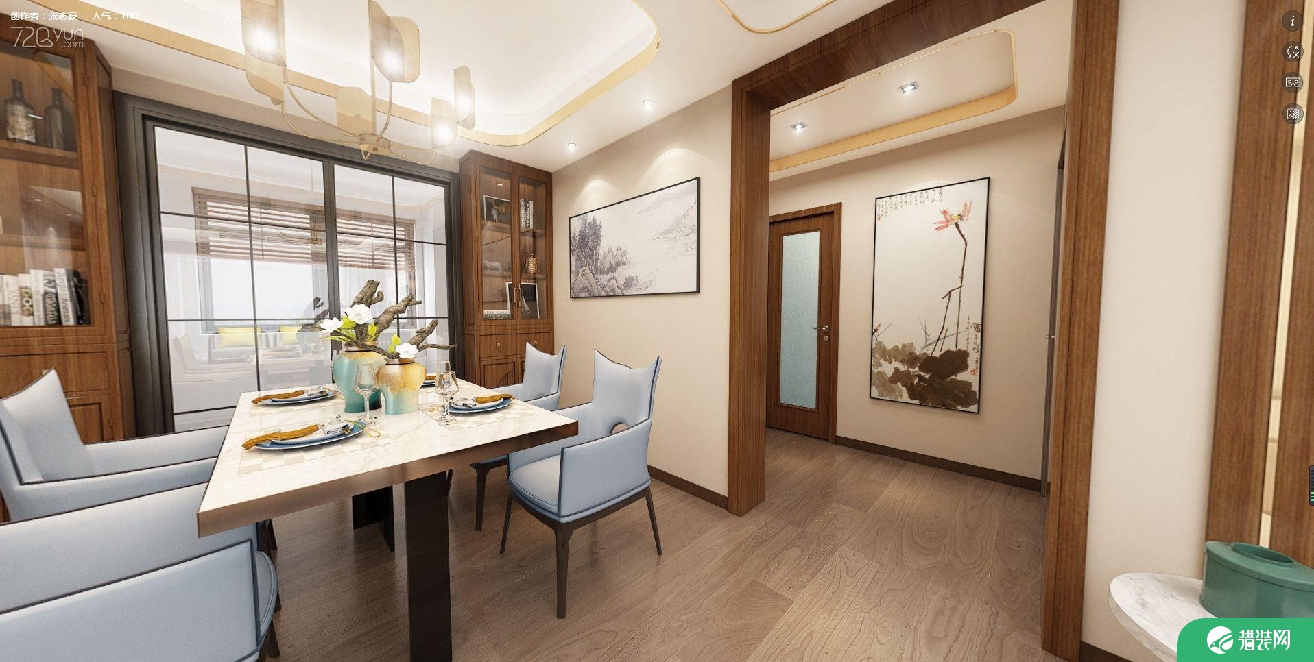厦门新中式三居室装修，富有东方韵味的浪漫家居
