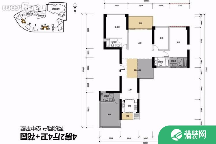 深圳时尚大气现代风格四居室装修设计