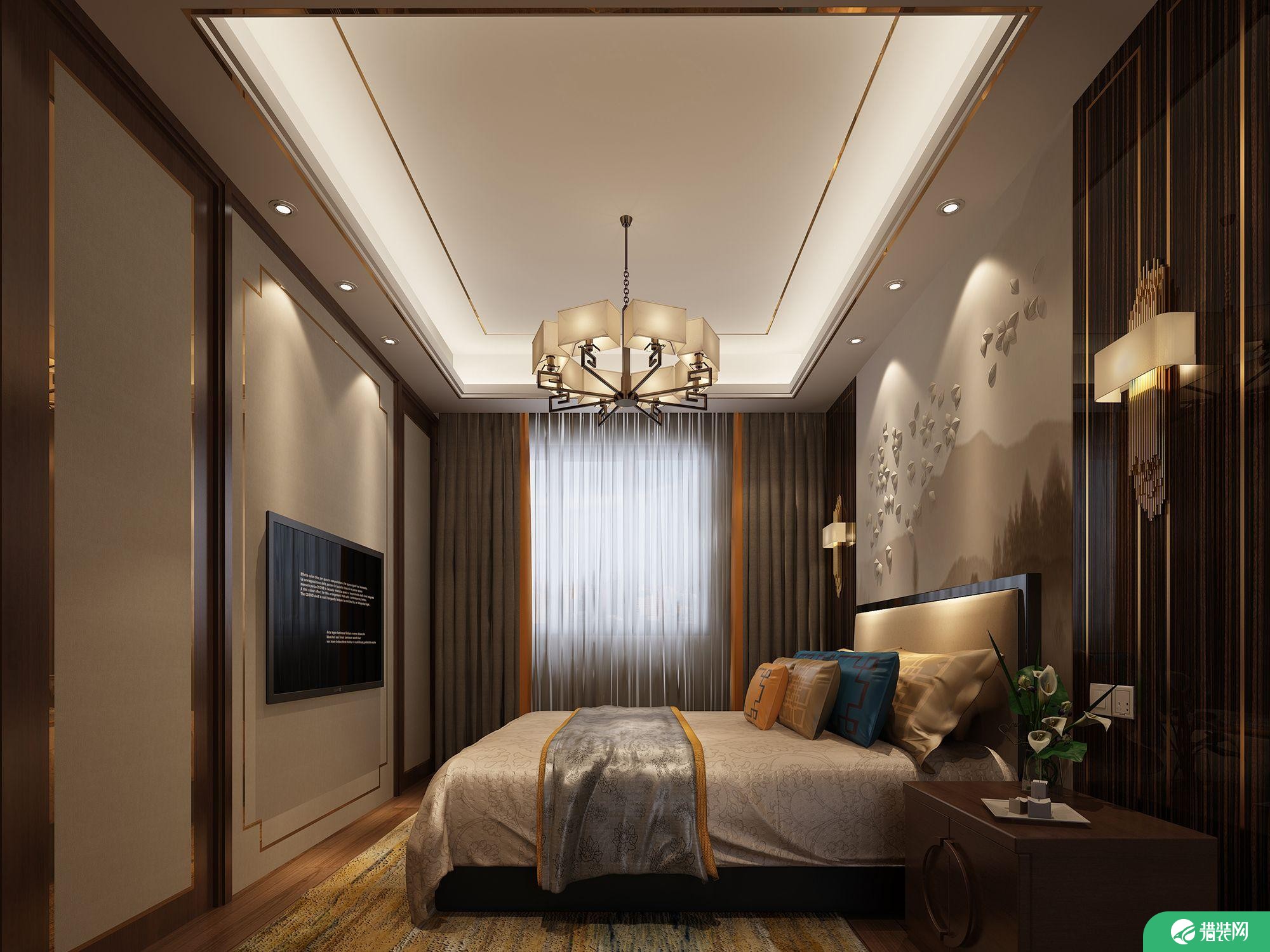 漳州新中式风格两居室装修效果图