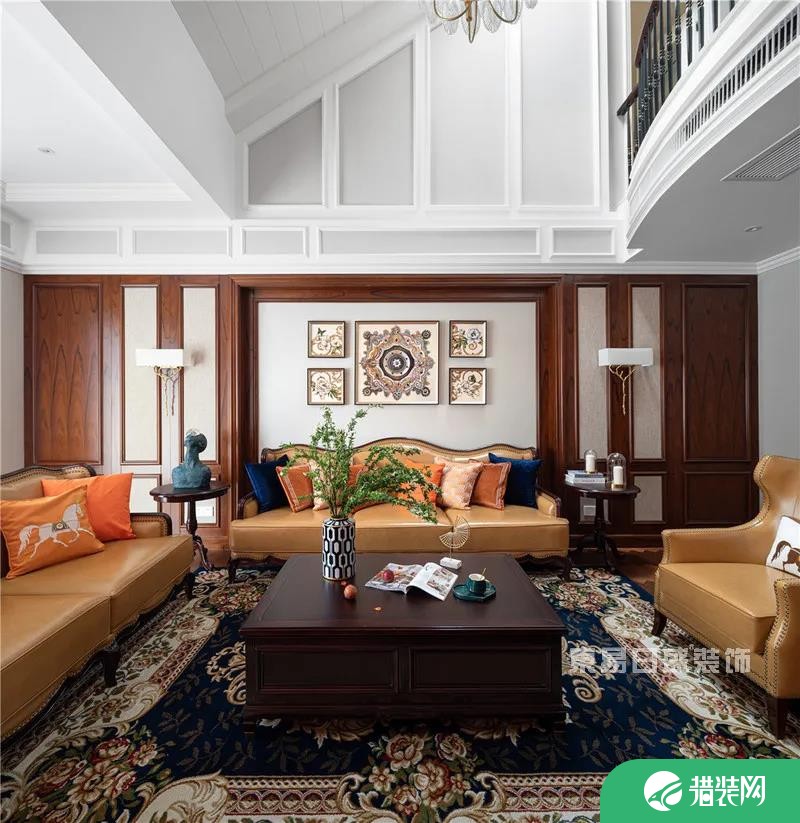 美式古典风格别墅客厅设计效果图