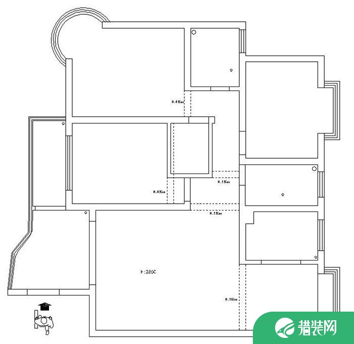 南昌新中式85㎡二居装修效果图