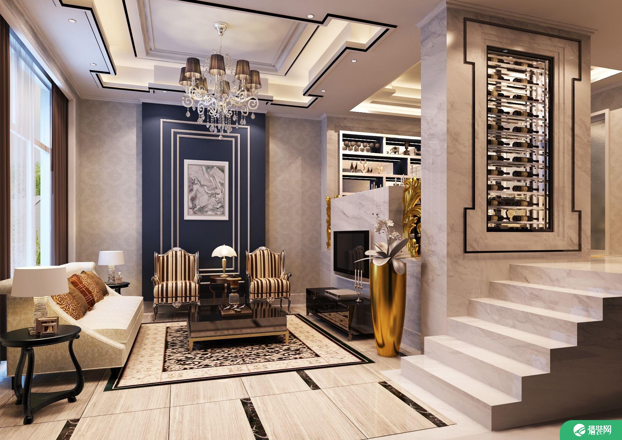南京溧水别墅现代奢华装修，恢弘大气的家装空间