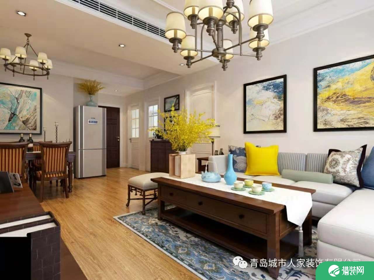 青岛滨海一号两房装修设计  现代风格家庭装修案例欣赏