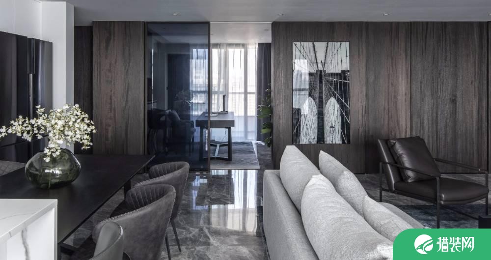 杭州黑白灰现代简约三室装修，极致简约彰显个性