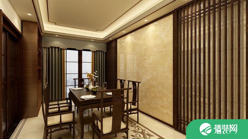 惠州中式风格三居室装修效果图