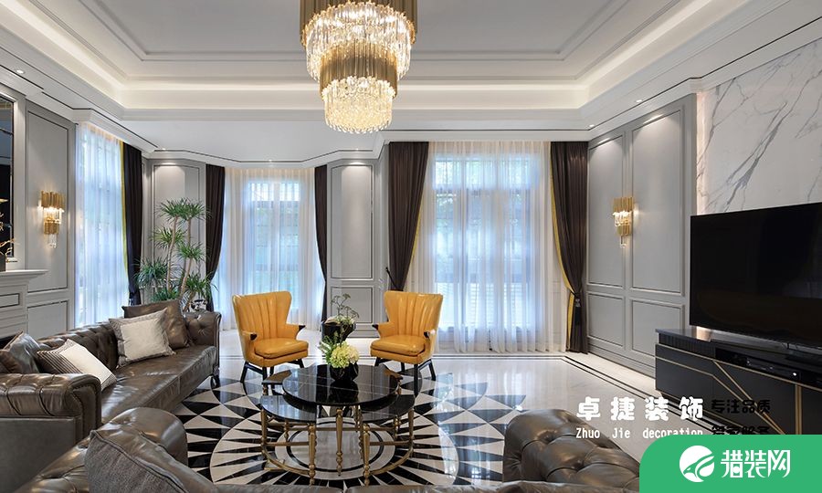 宁波新中式风格三房装修设计效果图 金地鸿悦