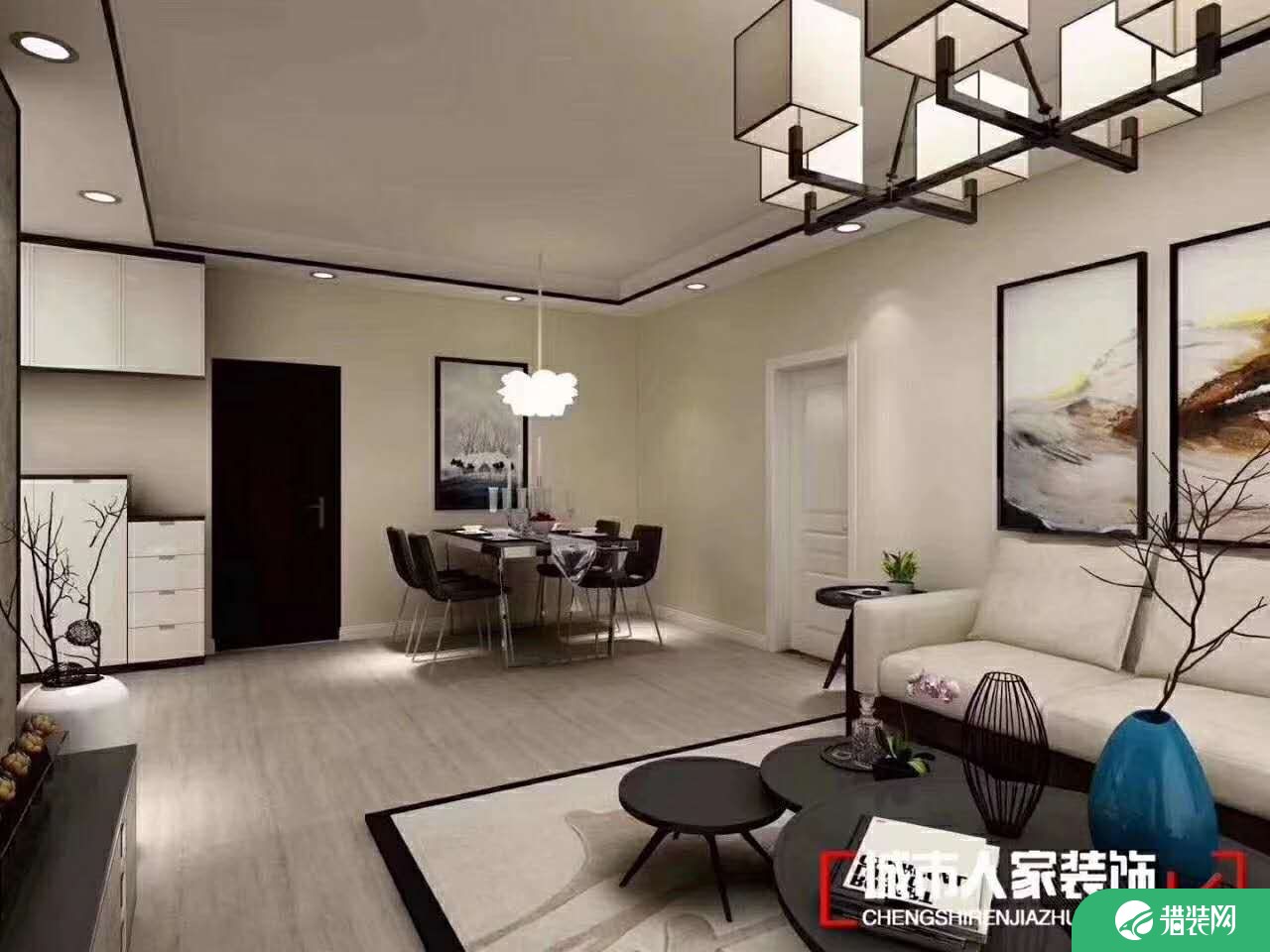 青岛龙樾湾 中国风中式风格三房装修设计