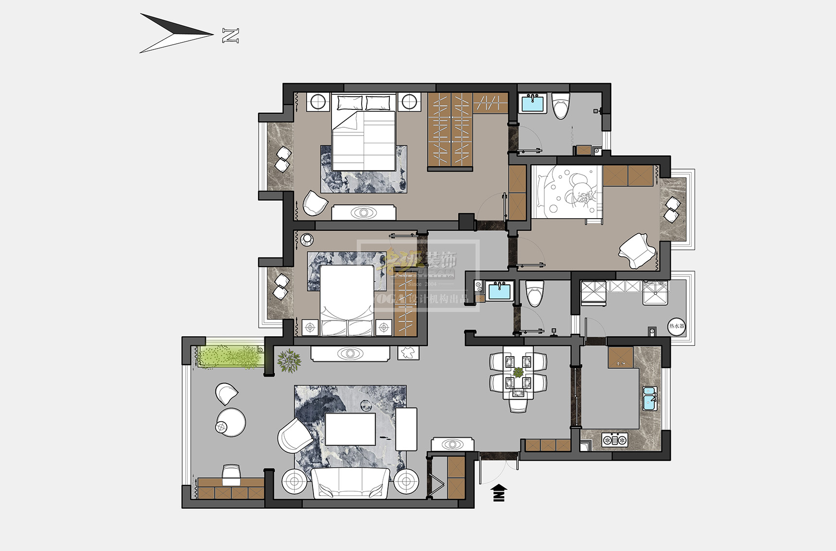 颐明园120平米三居室北欧风格设计案例