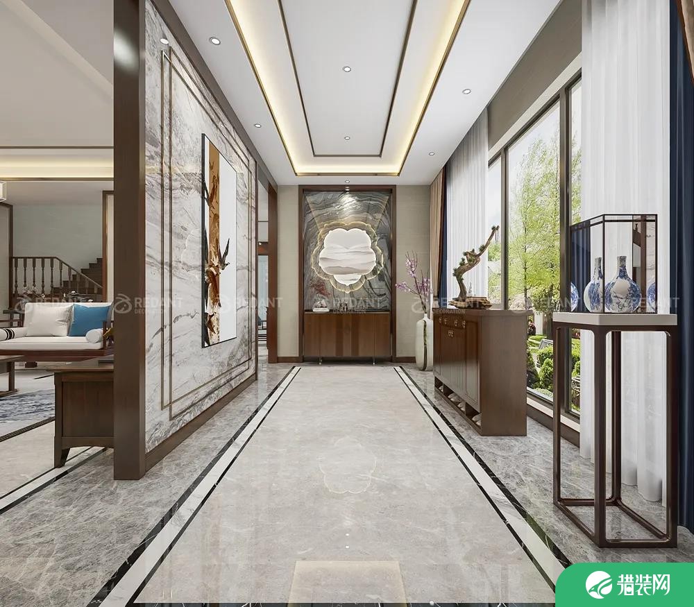 新中式风格别墅设计客厅效果图