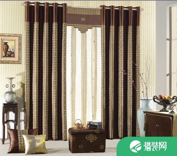 室内中式窗帘款式效果图图片