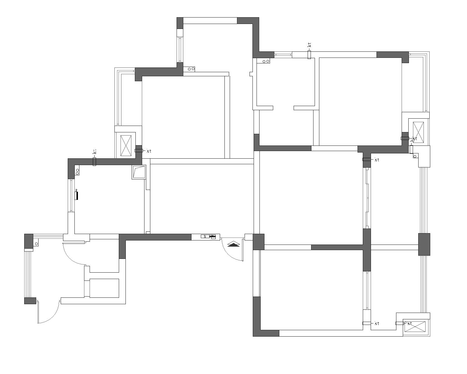 现代美式3室2厅1厨2卫装修设计案例图