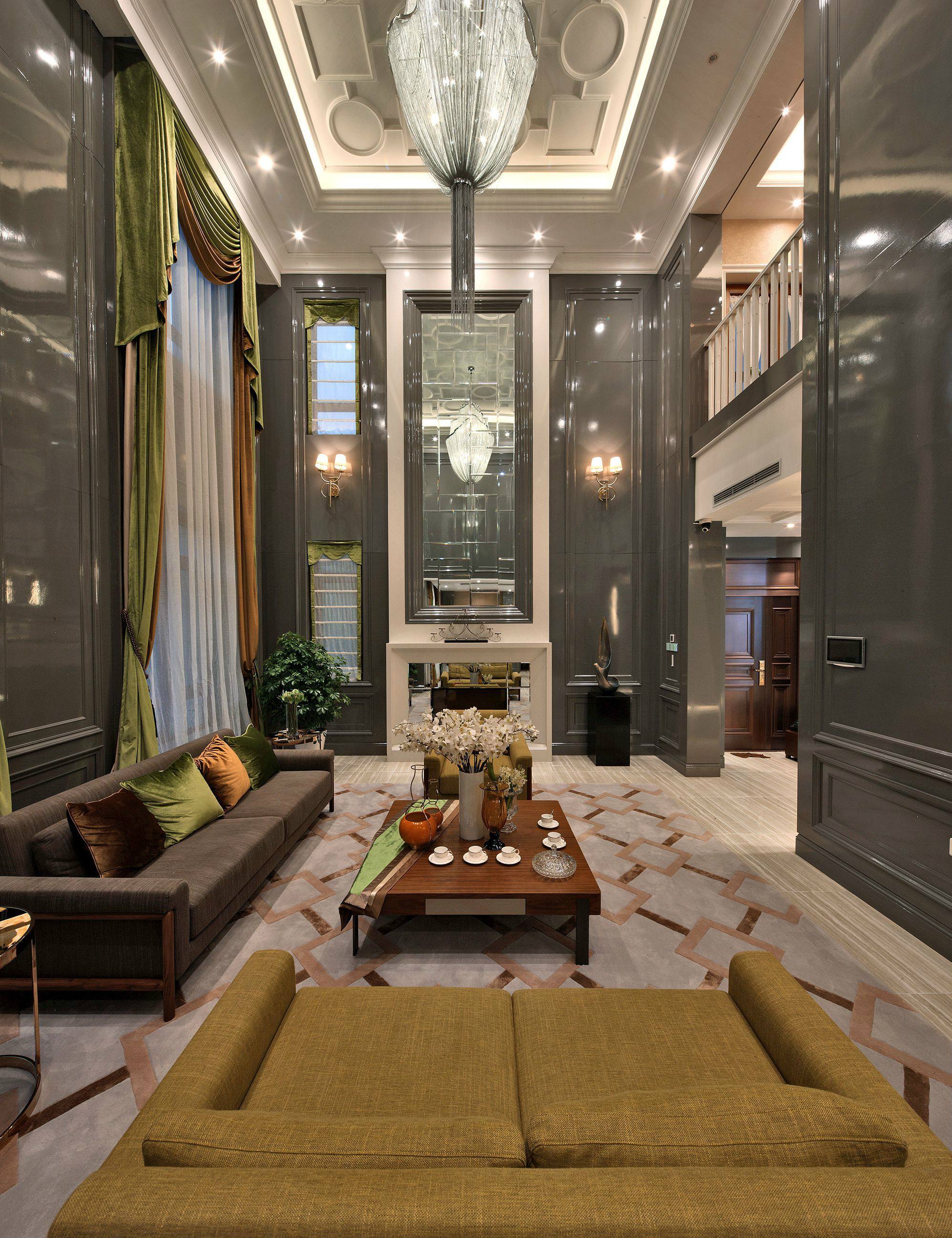 95平米小型别墅客厅现代奢华风格装修效果图
