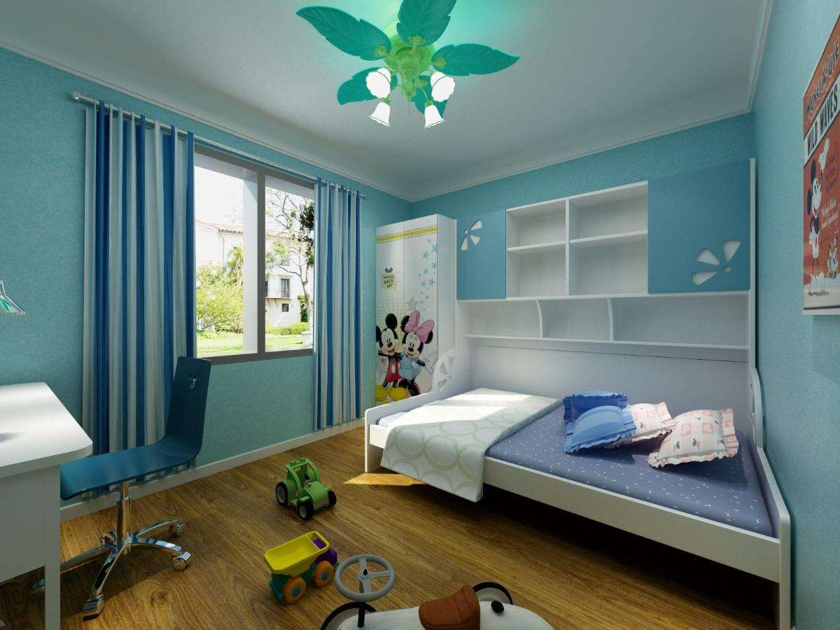 7平米淡蓝色房间新中式风格装修效果图