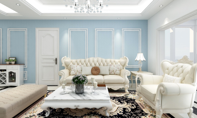 70平米房屋地中海风格白色欧式家具装修效果图