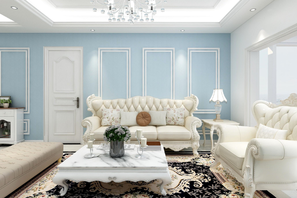 70平米房屋地中海风格白色欧式家具装修效果图
